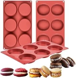 Silicone Muffin Top Pans - Whoopie Pie Pan 3" Round Silicone Baking Pan For English Muffins, Whoopie Pies, Corn Bread, Egg Bites, Tarts 2 Pack -Wilton Shop 51lISnzhBBL. AC