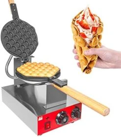 Bubble Waffle Maker | Stainless Steel Double Egg Waffle Iron With Manual Thermostat | Nonstick Coating | 2 Large Hong Kong Waffles | 110V | 2.8kW -Wilton Shop 51lLGqg6O3L. AC