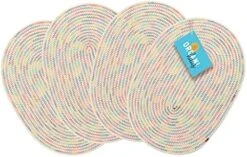 Round Placemats | Set Of 6 Colorful Placemats | Washable Round Woven Placemats For Dining Table Farmhouse | Outdoor Placemats For Patio Table | Braided Heat Resistant Placemats - Rainbow 17 Round Placemats | Set Of 6 Colorful Placemats | Washable Round Woven Placemats For Dining Table Farmhouse | Outdoor Placemats For Patio Table | Braided Heat Resistant Placemats - Rainbow -Wilton Shop 51lcjiT8WL. AC