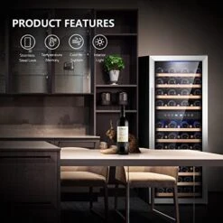 73 Bottle Compressor Wine Cooler Dual Zone With Touch Control -Wilton Shop 51lhqB3LJkL