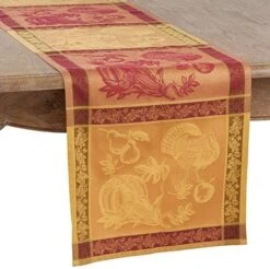 Collection Thanksgiving Holiday Design Jacquard Cotton Blend Table Décor, 72", Multi -Wilton Shop 51lkK2oZC5L. AC 1