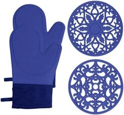 Oven Mitts And Pot Holders Sets, Silicone Oven Mitts Heat Resistant 600F, Oven Mitt Set Soft Lining Good Grip, Oven Gloves And Trivet Mats 4 Piece Set, Aqua Sky 25 Oven Mitts And Pot Holders Sets, Silicone Oven Mitts Heat Resistant 600F, Oven Mitt Set Soft Lining Good Grip, Oven Gloves And Trivet Mats 4 Piece Set, Aqua Sky -Wilton Shop 51ll4P50cBL. AC