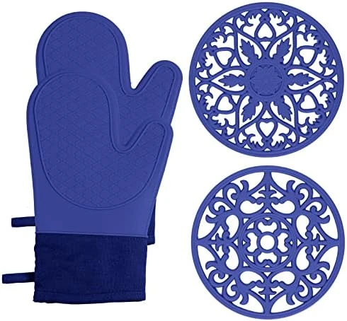 Oven Mitts And Pot Holders Sets, Silicone Oven Mitts Heat Resistant 600F, Oven Mitt Set Soft Lining Good Grip, Oven Gloves And Trivet Mats 4 Piece Set, Aqua Sky 13 Oven Mitts And Pot Holders Sets, Silicone Oven Mitts Heat Resistant 600F, Oven Mitt Set Soft Lining Good Grip, Oven Gloves And Trivet Mats 4 Piece Set, Aqua Sky - Image 11
