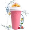 Slushie Maker Cup, Magic Quick Frozen Slushy Maker Smoothies Cup Squeeze Cup Double Layer Cooling Cup, Homemade Slushie Cup Ice Cream Maker For Kids Christmas Gift (New Upgraded, Pink) -Wilton Shop 51lng1N2eTL