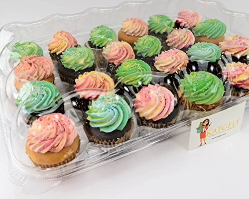 24 Pack Cupcake Boxes - Set Of 4- Plastic Cupcake Containers 4 24 Pack Cupcake Boxes - Set Of 4- Plastic Cupcake Containers - Image 2