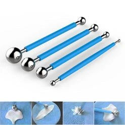 DIY Cake Tools, AmyTalk 4Pcs Metal Ball Baking Fondant Cake Tools Stainless Steel 8 Head Pen For Sugar Flower 18 DIY Cake Tools, AmyTalk 4Pcs Metal Ball Baking Fondant Cake Tools Stainless Steel 8 Head Pen For Sugar Flower -Wilton Shop 51m81ZTdNFL