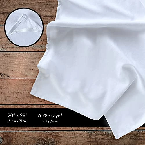 Kitchen Dish Towels Set Of 12-Tea Towels 100% Cotton. Large Dish Cloths 28"x20" Soft And Absorbent. Pure White. There's No Substitute For Quality 6 Kitchen Dish Towels Set Of 12-Tea Towels 100% Cotton. Large Dish Cloths 28"x20" Soft And Absorbent. Pure White. There's No Substitute For Quality - Image 4