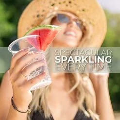 Maker With BPA Free Bottle - CO2 Powered One Touch Fizz Control - Fresh Sparkling Water Maker - Homemade Sparkle Seltzer Soda Streaming Machine, Carbonated Water Machine For Home [C02 NOT INCLUDED] -Wilton Shop 51mKaxRzamL