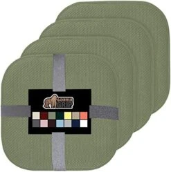 Memory Foam Chair Cushions, Comfortable Pads For Dining Room, Kitchen Table, Office Chairs, Stay In Place Backing, Comfortable Microfiber Seat Pad Cushion, Set Of 4, 16x16, Wine -Wilton Shop 51mctAATjKL. AC