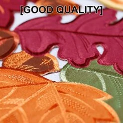 Thanksgiving Runner, Fall Leaf Table Runner For Autumn Home Decorations, Fall Table Centerpieces, Embroidered Cutwork Farmhouse HarvestMaple Leaf Runner, 13 Inch X 36 Inch -Wilton Shop 51mfs2AgecL