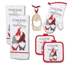 CM Originals Christmas Kitchen Towel Gnome Set & Mittens Gnome For The Holidays Kitchen Set - Fall Towels Christmas Towel Set Buffalo Plaid Dish Towels (5pc Gnome Kitchen Mitten Set Gnome) -Wilton Shop 51momXmZ7zL