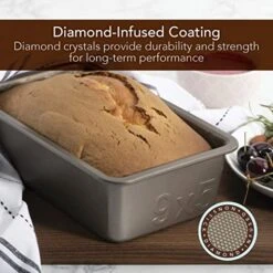 Cook Aluminized Steel, Diamond-Infused Non-Stick Coated Textured Bakeware, Loaf Pan, Champagne Pewter 19 Cook Aluminized Steel, Diamond-Infused Non-Stick Coated Textured Bakeware, Loaf Pan, Champagne Pewter -Wilton Shop 51mqUXjBBML