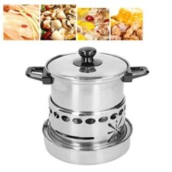 Camping Hot Pot Stove, 16cm Stainless Steel Outdoor Hot Pot Stove Camping Cookware Accessories 10 Camping Hot Pot Stove, 16cm Stainless Steel Outdoor Hot Pot Stove Camping Cookware Accessories -Wilton Shop 51msJ98LIOL