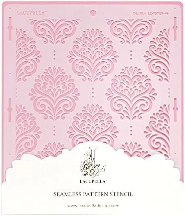 Acupella Cake Stencil - Seamless Delicate Pattern For Decorating Tall Double Barrel Cake To Use With Buttercream, Royal Icing, Ganache, Paint, Airbrush (Deidra) 8 Acupella Cake Stencil - Seamless Delicate Pattern For Decorating Tall Double Barrel Cake To Use With Buttercream, Royal Icing, Ganache, Paint, Airbrush (Deidra) - Image 6