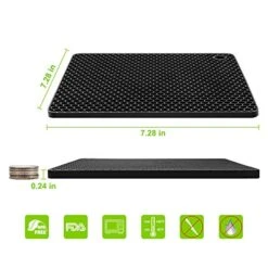 Silicone Trivet Mats Hot Pads, Yolife 4 Pack Multi-Use Trivets Mat, Heat Resistant Silicone Pot Holder For Hot Dishes And Hot Pots, Jar Opener, Spoon Holder, Garlic Peeler- Dishwasher Safe (Black) -Wilton Shop 51n7xwLXlcL