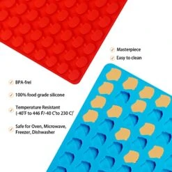 2 Pack Silicone Baking Mat For Dog Biscuits, Dog Treat Mold Silicone With Spatula, 120 Pet Treats Baking Mold, Chocolate Candy Molds Homemade Cookie Making Tool, BPA-Free Mat Gifts For Dogs -Wilton Shop 51nDkf8URrL