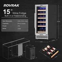 Upgrade Wine Cooler Refrigerator, 15 Inch 32 Bottle, Fast Cooling Low Noise And Frost Free Wine Fridge With Digital Temperature Control, Compressor Wine Cooler For Built-in Or Freestanding 17 Upgrade Wine Cooler Refrigerator, 15 Inch 32 Bottle, Fast Cooling Low Noise And Frost Free Wine Fridge With Digital Temperature Control, Compressor Wine Cooler For Built-in Or Freestanding -Wilton Shop 51nJse3kkUL