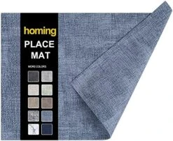 Faux Leather Heat Resistant Placemats Set Of 6 – Waterproof Wipeable Dining PU Place Mats For Indoor & Outdoor, Easy To Clean - Light Grey -Wilton Shop 51nYvfEnTzS. AC