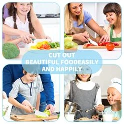 Kids Safe Knifes,Children's Nylon Knives Set Silicone Firm Real Fit Toddler Love Spoon Beginners Friendly Reusable Peeler Fruit Board Sturdy Childrens Cooking Year Old Age Suitable Salad 4Pack Color -Wilton Shop 51nfltOM1EL 1
