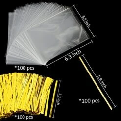 300 Pcs Cake Pop Making Tools,Include 100 Pack Cake Pop Sticks,100 Pack Cake Pop Bags And 100 Pack Gold Ties -Wilton Shop 51noaRO8bVL