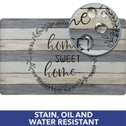 Cozy Living Anti-Fatigue Kitchen Mat For Floor, Farmhouse Rustic Wood Themed Cushioned Kitchen Runner Rug Mat, Stain Resistant, Easy Wipe Clean, 1/2 Inch Thick, 18" X 30"