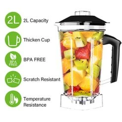 Professional Countertop Blender With 2200-Watt Base, Smoothie Blender,Built-in Timer,High Power Blender 2L Cups For Frozen Drinks,Shakes And Smoothies -Wilton Shop 51o6Uic8yYL