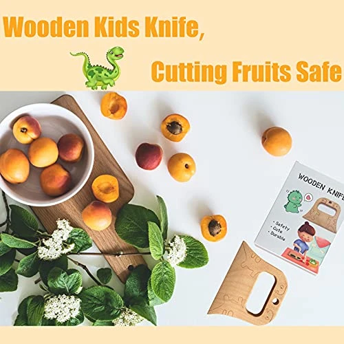 Wooden Kids Knife For Cooking And Safe Cutting Veggies Fruits, Cute Dinosaur Shape Kids Kitchen Tools, 2-10 Years Old Applicable 7 Wooden Kids Knife For Cooking And Safe Cutting Veggies Fruits, Cute Dinosaur Shape Kids Kitchen Tools, 2-10 Years Old Applicable - Image 5