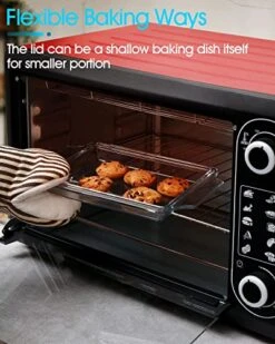 Mini-1 QT Rectangular Glass Casserole Dish With Glass Lid, (Single Serving) Glass Bakeware With Lid Glass Microwave Casserole Dish Lidded Small Casserole Dish -Wilton Shop 51oJCY7rTOL