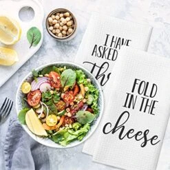 Fold In The Cheese Kitchen Towels, 2 Pack Waffle Weave Dish Towels TV Show Merchandise Gift, Funny Bathroom Hand Towels, Birthday Housewarming Gifts For SC Fans -Wilton Shop 51oJroEv7vL