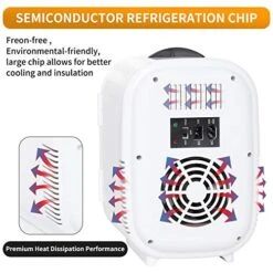 6 Liter Mini Fridge For Bedroom - Mini Fridge Cooler And Warmer,Compact Refrigerator With AC/DC Power, Portable Makeup Skincare & Refrigerator For Office And Car Cooler And Warmer