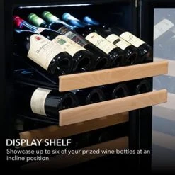 BWR-0922DZ 92 Built-in Or Freestanding Stainless Steel Dual Zone Compressor Large Capacity Wine Refrigerator Rack For Open Bottles And LED Display, Grey-92, Dark Grey -Wilton Shop 51oQVAL0vTL