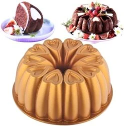 Heart Shape Aluminum Cake Pan, Titanium Coating, Non-Stick, 12 Cups, Heavy Duty, Gifts For Mom, 10 Inch Baking Mold, Cast Aluminum Fluted Tube Pan, Easy To Clean (Red) -Wilton Shop 51oUzElT5tL. AC