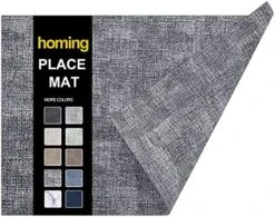 Faux Leather Heat Resistant Placemats Set Of 6 – Waterproof Wipeable Dining PU Place Mats For Indoor & Outdoor, Easy To Clean - Light Grey -Wilton Shop 51oV8ok852S. AC