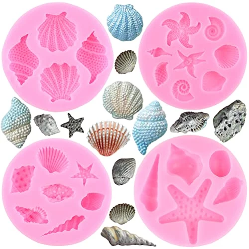 Marine Theme Cake Fondant Silicone Mold Seashell Conch Starfish Coral Molds For Cake Decorating Cupcake Topper Candy Chocolate Gum Paste Polymer Clay Set Of 4 3 Marine Theme Cake Fondant Silicone Mold Seashell Conch Starfish Coral Molds For Cake Decorating Cupcake Topper Candy Chocolate Gum Paste Polymer Clay Set Of 4