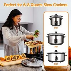 2 Pack Slow Cooker Liners - Reusable Crock Pot Liner Leakproof & Easy Clean Silicone Divider Fit 6-8 Quarts Slow Cooker Oval Or Round Pot 9 2 Pack Slow Cooker Liners - Reusable Crock Pot Liner Leakproof & Easy Clean Silicone Divider Fit 6-8 Quarts Slow Cooker Oval Or Round Pot -Wilton Shop 51ocFWyqw8L