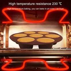 GENERIC Food Tray Baking Silicone Moulds Fryer Home Round Tray Silicone Baking Air Fryer Mould (black, 18x18x5cm) -Wilton Shop 51oiBbNTMKL