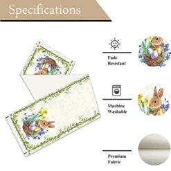 Easter Cute Rabbit Green Leaves Table Runner Burlap Wild Flowers Bunny Eggs Table Runners Spring Summer Seasonal Kitchen Dining Table Center Decor For Home Party Indoor Outdoor 13x72 Inch 15 Easter Cute Rabbit Green Leaves Table Runner Burlap Wild Flowers Bunny Eggs Table Runners Spring Summer Seasonal Kitchen Dining Table Center Decor For Home Party Indoor Outdoor 13x72 Inch -Wilton Shop 51ooSPtoq4L