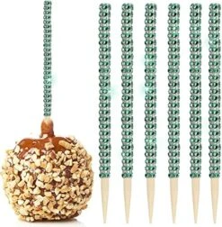 32 PCS Bling Candy Apple Bamboo Sticks, Caramel Apple Wooden Pointed Skewers With Rhinestones Diamond Mesh Wrap, Fruit Treats Pop Dec Bar For Dessert Table Tea Party Birthday Wedding Buffet(Silver) -Wilton Shop 51opdMuexyL. AC