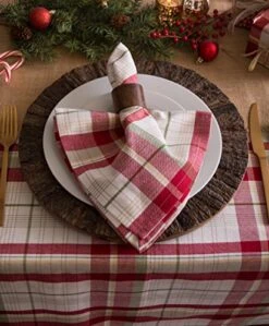 Orchard Plaid Collection Linen Tabletop Essentials, Tablecloth, 70" Round, Taupe/Red 17 Orchard Plaid Collection Linen Tabletop Essentials, Tablecloth, 70" Round, Taupe/Red -Wilton Shop 51oz7kgKM5L