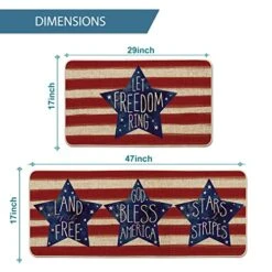 Artoid Mode Stripes Let Freedom Ring Kitchen Mats Set Of 2, 4th Of July Patriotic Liberty Decorations For Home Kitchen - 17x29 And 17x47 Inch 9 Artoid Mode Stripes Let Freedom Ring Kitchen Mats Set Of 2, 4th Of July Patriotic Liberty Decorations For Home Kitchen - 17x29 And 17x47 Inch -Wilton Shop 51p9ooDPFuL