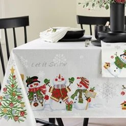 Ve Snowman Engineered Printed Jacquard Fabric Christmas Table Cloth, Christmas Tablecloth For All Winter And Holiday (60" X 84" Rectangular, Believe Snowman) 17 Ve Snowman Engineered Printed Jacquard Fabric Christmas Table Cloth, Christmas Tablecloth For All Winter And Holiday (60" X 84" Rectangular, Believe Snowman) -Wilton Shop 51pDmtYeGXL. AC 1