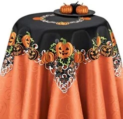 Halloween Pumpkins Table Runner/Topper Linens, Embroidered Festive Party Indoor Decorations, Runner -Wilton Shop 51pFeOulgbL. AC