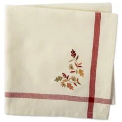 Thankful Autumn Collection Fall Tabletop Decoration, Square Napkin Set, 20x20, Falling Leaves, 6 Piece
