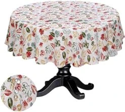 Round Tablecloth 70 Inch, For 3-6 Feet Tables, Round Table Cover Is Stain Resistant, Washable. Perfect For Indoor, Outdoor Tablecloth, Kitchen, Dining, Wedding, Parties, Holiday - Multi Flower -Wilton Shop 51pHPATvirL. AC