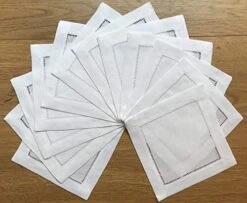White Linen Cocktail Napkin 6"x6" Set Of 50 Linen Cloth Napkin Coasters-Ladder Hemstitch 100% Linen Beverage Party Napkin Coaster Super Value Bulk 50 Pack -Wilton Shop 51pKt86X6QL