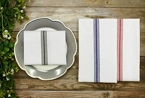 - Scandia Stripe 12 Pack - Pure Cotton - Professional Commercial Restaurant Grade Kitchen Dish Tea Towel Cloth Napkins - Low Lint Sturdy Weave - Reusable - 16x28-30 Ounces - Charcoal 8 - Scandia Stripe 12 Pack - Pure Cotton - Professional Commercial Restaurant Grade Kitchen Dish Tea Towel Cloth Napkins - Low Lint Sturdy Weave - Reusable - 16x28-30 Ounces - Charcoal - Image 6