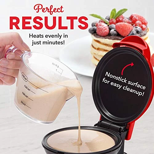 Dash Ash DMS001RD Mini Maker Electric Round Griddle + Included Recipe Book, Red & DMW001BK Machine For Individual, Paninis, Hash Browns, & Other Mini Waffle Maker, 4 Inch, Black 6 Dash Ash DMS001RD Mini Maker Electric Round Griddle + Included Recipe Book, Red & DMW001BK Machine For Individual, Paninis, Hash Browns, & Other Mini Waffle Maker, 4 Inch, Black - Image 4