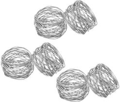 Handmade Round Mesh Napkin Rings Holder For Dinning Table Parties Everyday (Silver, 12) -Wilton Shop 51pX02JjL. AC