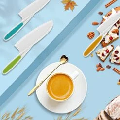 Kids Safe Knifes,Children's Nylon Knives Set Silicone Firm Real Fit Toddler Love Spoon Beginners Friendly Reusable Peeler Fruit Board Sturdy Childrens Cooking Year Old Age Suitable Salad 4Pack Color -Wilton Shop 51pYCHT26UL 1