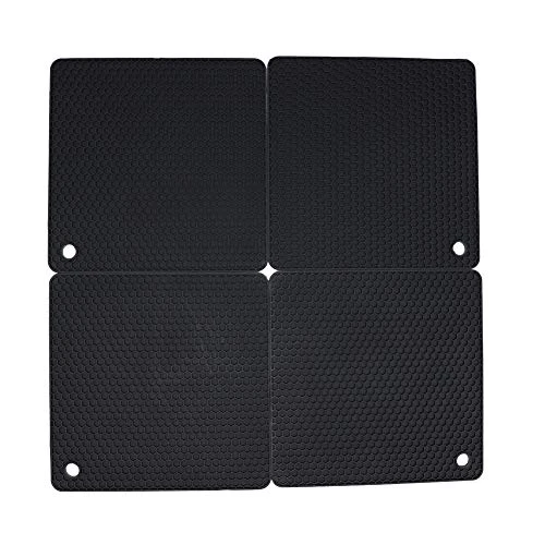 Silicone Trivets For Hot Dishes, Pots And Pans, Hot Pads For Kitchen, Black Silicone Pot Holders, Silicone Mats For Kitchen Counter, Non Slip Heat Resistant Mat, Flexible Trivet Mat Set 4 5 Silicone Trivets For Hot Dishes, Pots And Pans, Hot Pads For Kitchen, Black Silicone Pot Holders, Silicone Mats For Kitchen Counter, Non Slip Heat Resistant Mat, Flexible Trivet Mat Set 4 - Image 3